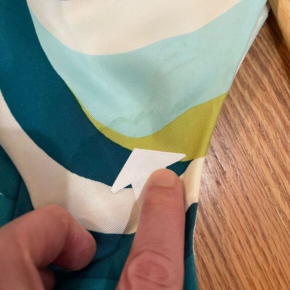 Ann Taylor Silk Aqua Pattern Halter Dress Size 8 - Picture 9 of 13